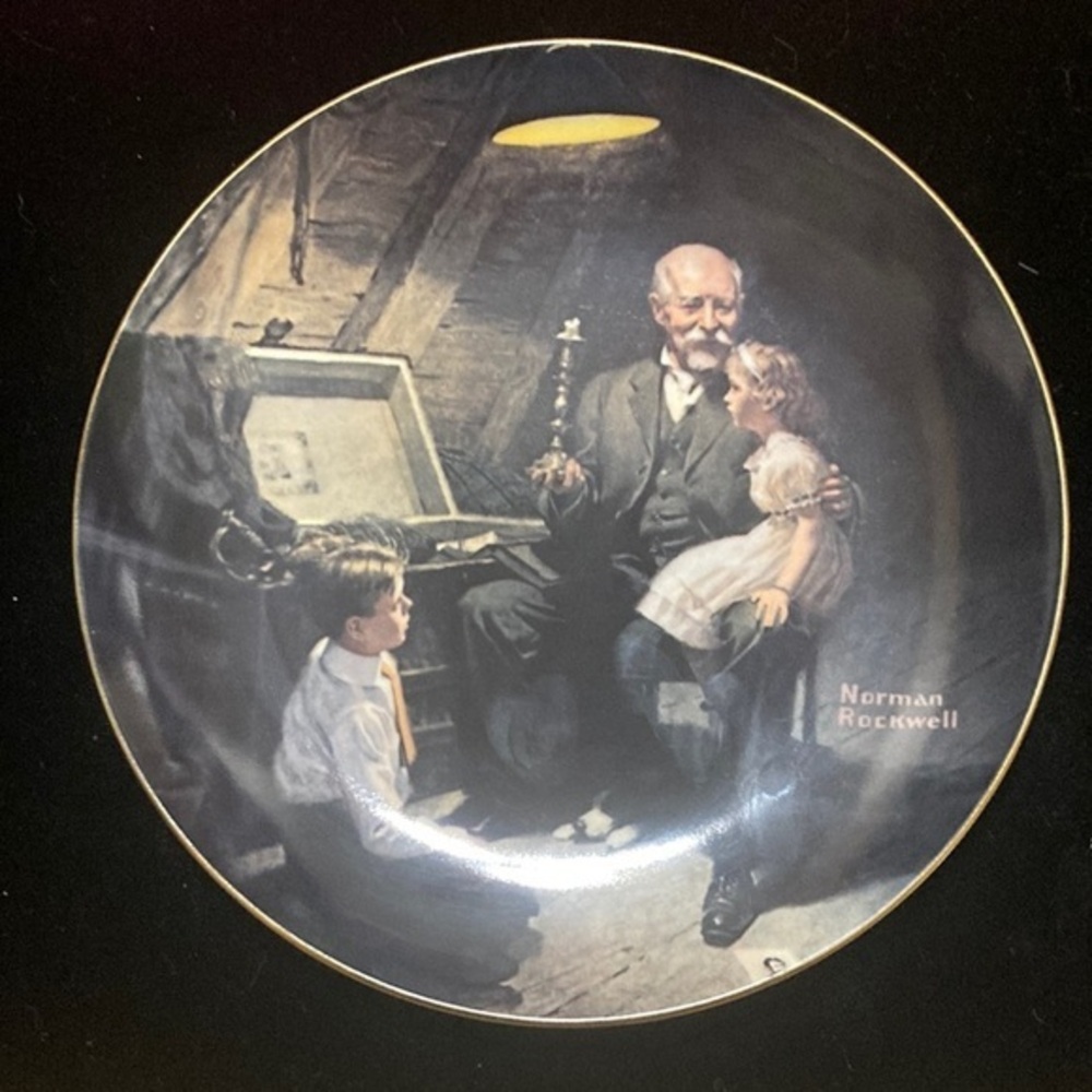 Norman Rockwell “Grandpa’s Treasure Chest” Collectible Plate